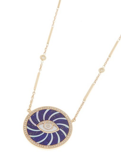 JACQUIE AICHE Swirl Eye diamond, lapis lazuli & pearl necklace ~ luxe pendant necklaces