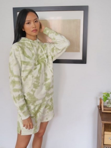 REFORMATION Tanner Classic Hoodie Pistachio Tornado - flipped