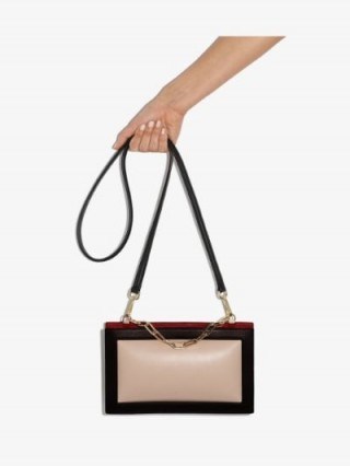 The Sant White And Black Zabuton Frame Leather Shoulder Bag ~ chic bags - flipped