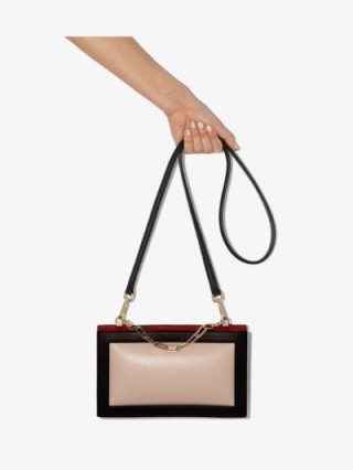 The Sant White And Black Zabuton Frame Leather Shoulder Bag ~ chic bags