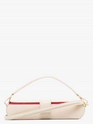 The Sant White Dairibina Leather Box Bag ~ slim elongated handbag ~ chic accessory - flipped