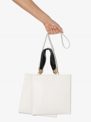 The Sant White Obi Leather Tote Bag