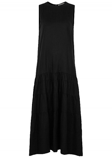THREE GRACES Abigail black linen maxi dress ~ sleeveless summer dresses