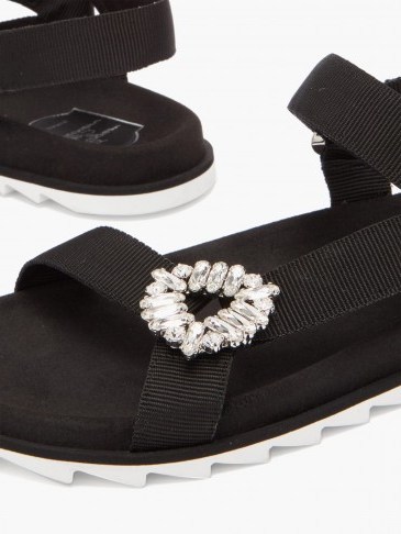 ROGER VIVIER Trekky Viv’ crystal-buckle sandals / embellished casual flats - flipped