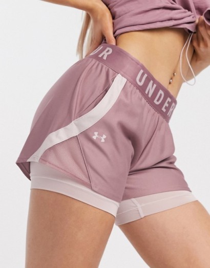 Under Armour Training Play Up 2-in-1 shorts in pink – sportswear