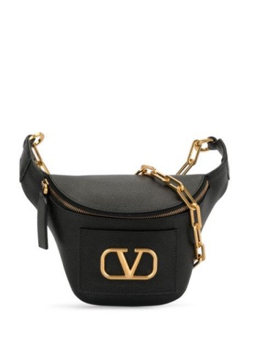 VALENTINO Valentino Garavani VLOGO belt bag | designer black leather bum bags
