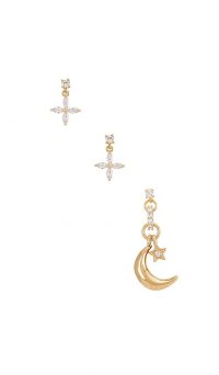 Vanessa Mooney Mercury Earrings | moon & stars | crystal accent jewellery sets
