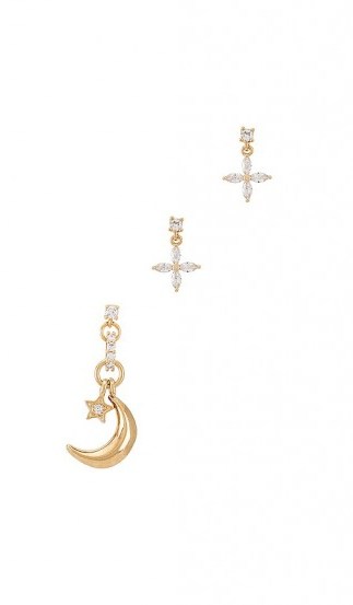Vanessa Mooney Mercury Earrings | moon & stars | crystal accent jewellery sets - flipped