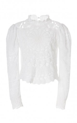 Sea Venice Corded Lace Top ~ romantic high neck tops - flipped