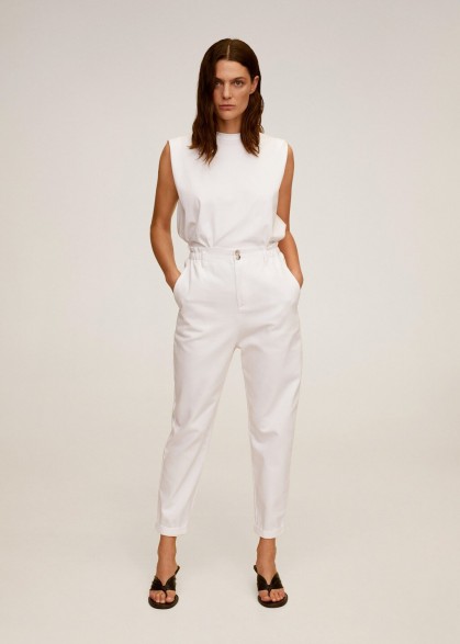 MANGO PATRICIA Waist straight Slouchy jeans off white
