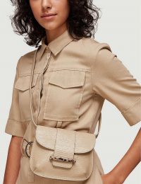 WHISTLES Mari lizard-print leather belt bag | luxe look crossbody