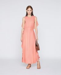 STELLA McCARTNEY Rosa Midi Dress in Bellini Rose ~ pink side draped open back dresses ~ summer event wear