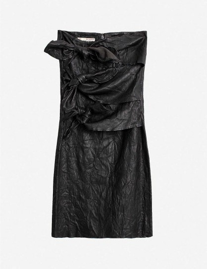 ZADIG&VOLTAIRE Jadi leather midi skirt ~ triple bow detail skirts - flipped