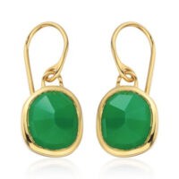 Catherine Duchess of Cambridge green drop earrings, MONICA VINADER Siren Wire Earrings Green Onyx, on a video call with schoolchildren in Mitcham, South London, 10 July 2020 | Kate Middleton jewellery | royal accessories