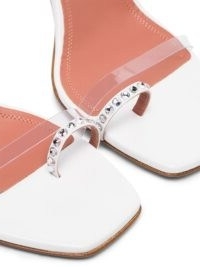 Amina Muaddi Oya 95mm crystal sandals / barely-there toe detail high heels