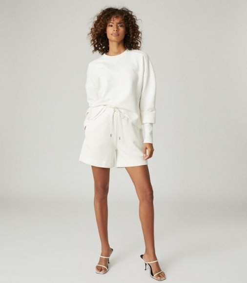 REISS ANNETTE JERSEY SHORTS WHITE / effortless casual style - flipped