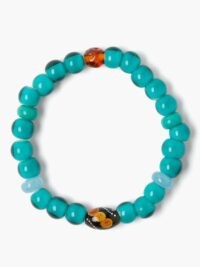 MUSA BY BOBBIE Aquamarine, turquoise & amber bead bracelet ~ blue beaded bracelets