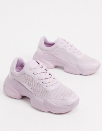 ASOS DESIGN Destined chunky trainers in lilac - flipped