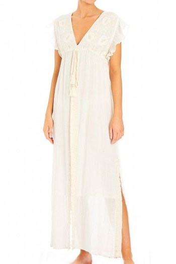 M.A.B.E. Natalia Dress White / effortless summer-style dresses - flipped