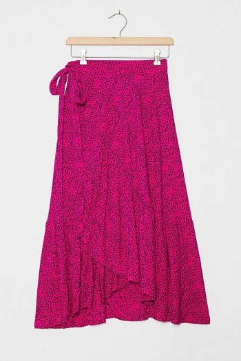 Beachgold Oriana Wrap Midi Skirt / pink side tie skirts - flipped