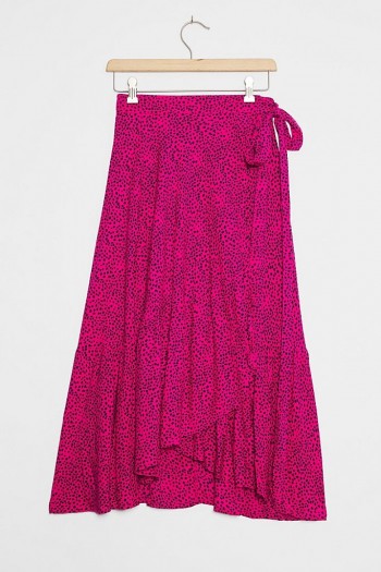 Beachgold Oriana Wrap Midi Skirt / pink side tie skirts