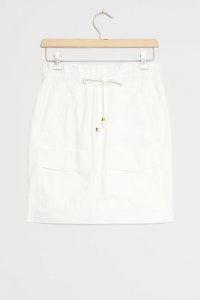 Anthropologie Bita Mini Skirt White / essential summer mini / drawstring waist skirts