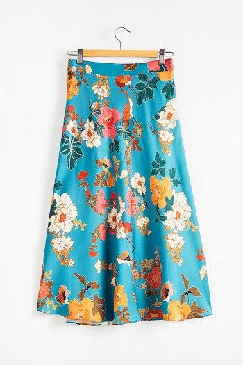 Kachel Almeria Floral Bias Slip Skirt