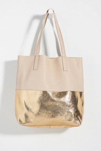 Anthropologie Lana Tote Bag | metallic leather bags - flipped