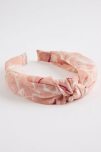 Anthropologie Frankie Pink Knotted Headband / headbands - flipped