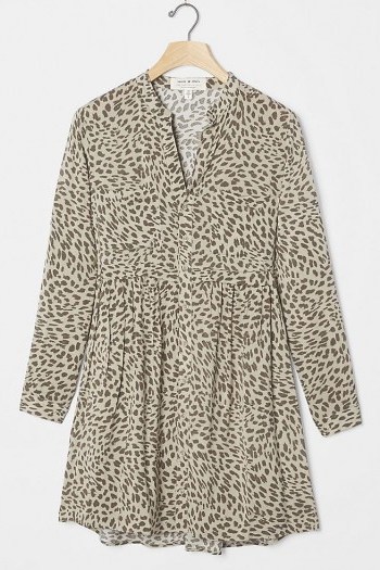 Cloth & Stone Cheetah Mini Dress Olive - flipped