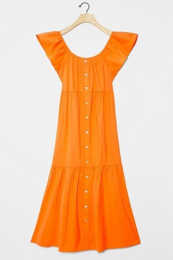 Amadi Luiza Tiered Maxi Dress / orange off the shoulder dresses / summer clothing - flipped