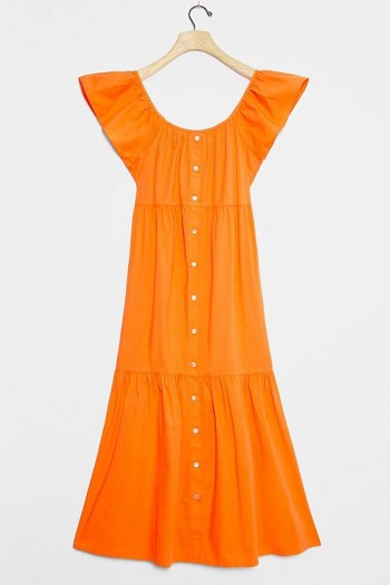 Amadi Luiza Tiered Maxi Dress / orange off the shoulder dresses / summer clothing