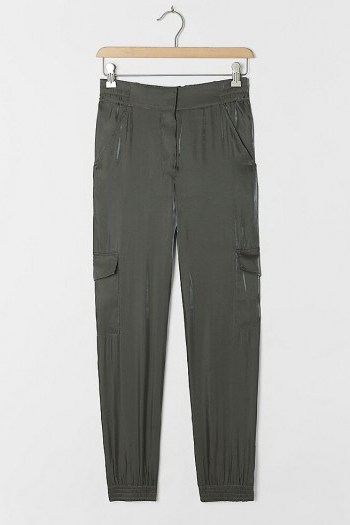 ANTHROPOLOGIE Shimmer Cargo Joggers / essential weekend trousers - flipped