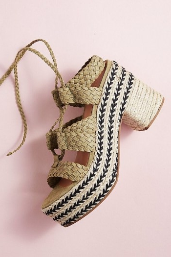 Dina Braided Tie-up Heels ~ chunky summer sandals