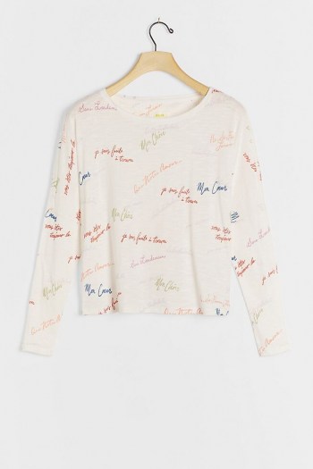 Maeve Parisian Pullover ~ French phrase prints ~ slogan tops