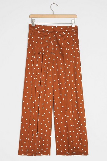Maeve Isobel Pleated Wide-Leg Trousers / polka dot pants