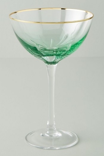 Green champagne glass ~ Set of 4 Vita Coupe Glasses