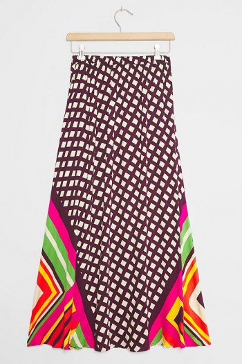 Franziska Maxi Skirt | Anthropologie / bold mixed print skirts