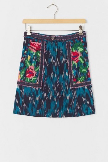 Pilcro Anahi Embroidered Mini Skirt | Anthropologie skirts - flipped