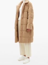 MONCLER Bagaud reversible quilted-fleece down coat ~ textured camel coats