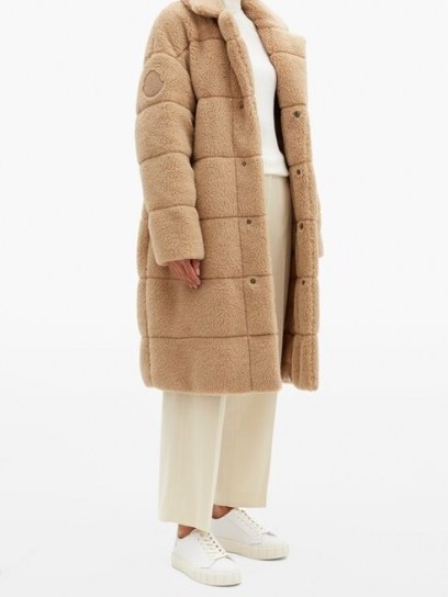 MONCLER Bagaud reversible quilted-fleece down coat ~ textured camel coats - flipped