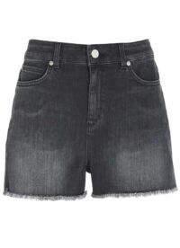 Mint Velvet Black Frayed Hem Denim Shorts