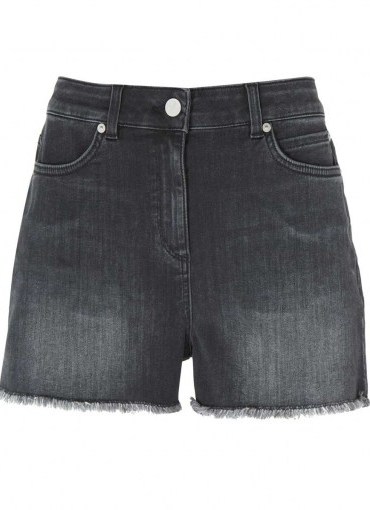 Mint Velvet Black Frayed Hem Denim Shorts - flipped
