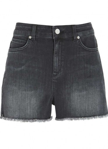 Mint Velvet Black Frayed Hem Denim Shorts