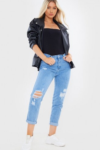 In The Style BLUE RIPPED BOYFRIEND FIT JEANS | rips | distressing | disstressed