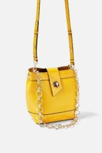Topshop BOSTON Yellow Bucket Bag ~ chain strap bags