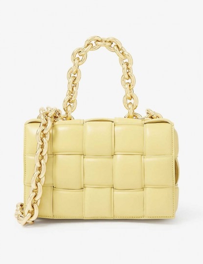 BOTTEGA VENETA Cassette padded leather bag in corn gold / luxe chain strap handbags