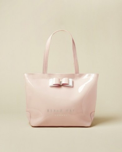 TED BAKER HARICON Bow detail small icon bag ~ glossy mini tote - flipped