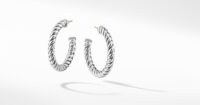 Hilary Duff silver twisted hoops, David Yurman Cable Classics Hoop Earrings, on Instagram, 23 July 2020 | celebrity social media jewellery