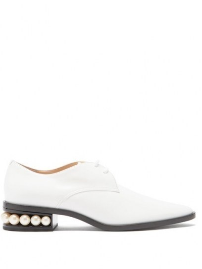 NICHOLAS KIRKWOOD Casati pearl-heel leather derby shoes ~ embellished heels - flipped